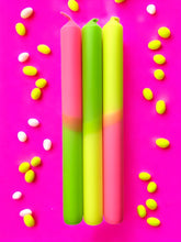 Load image into Gallery viewer, NEON SUGAR- Dip Dye Dinner Candle Trio
