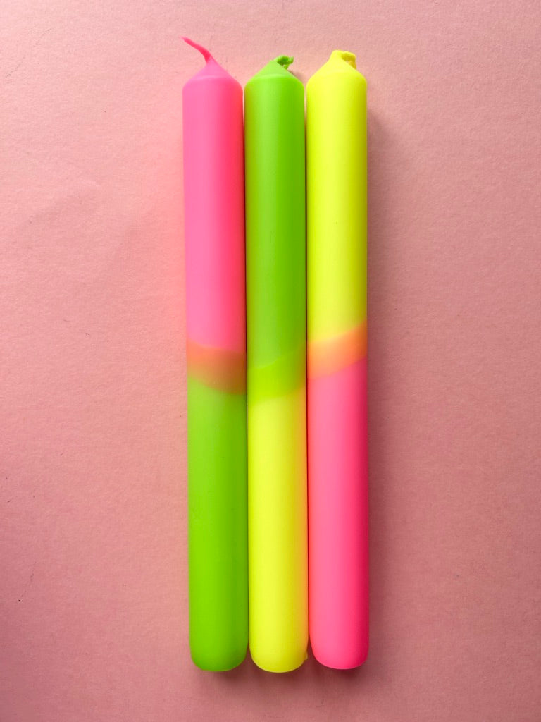NEON SUGAR- Dip Dye Dinner Candle Trio