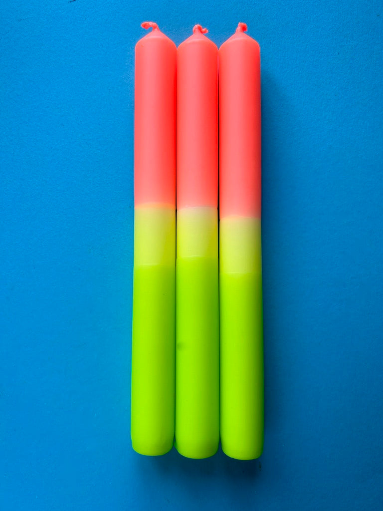 NEON CITRUS - Dip Dye Dinner Candle Trio