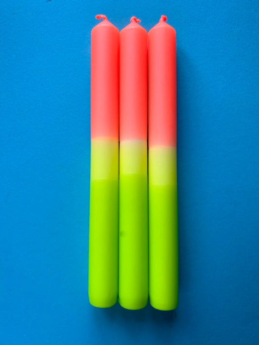 NEON CITRUS - Dip Dye Dinner Candle Trio