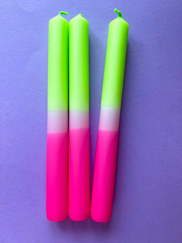 GLOW STICKS - Dip Dye Dinner Candle Trio