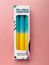 Load image into Gallery viewer, SWEDISH SUMMER Dip Dye Dinner Candles Trio
