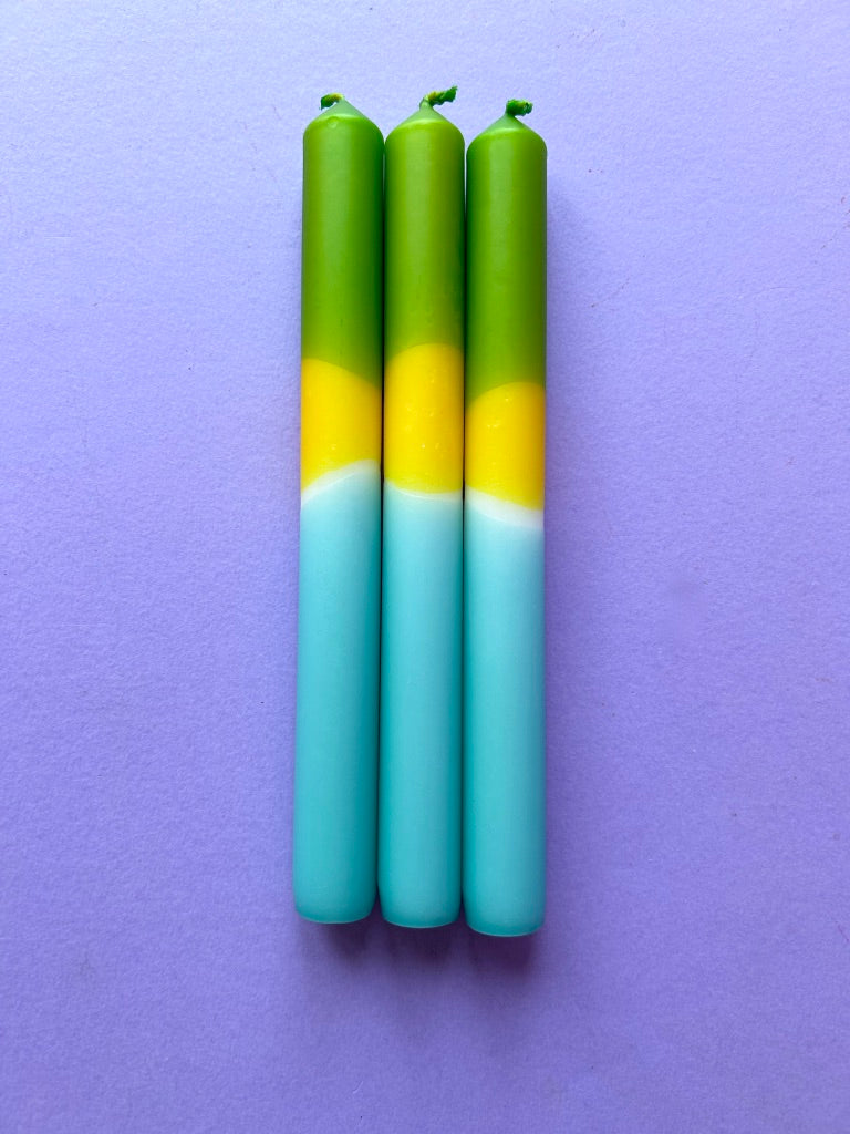 TROPICS - Dip Dye Dinner Candle Trio
