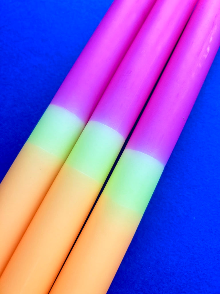 TEQUILA SUNSET - Dip Dye Dinner Candle Trio