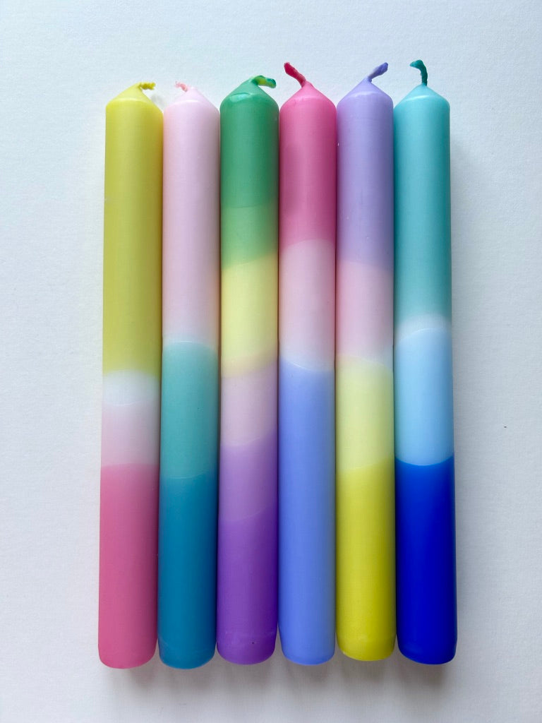 BESTSELLING PASTELS Dip Dye Dinner Candles set of 6
