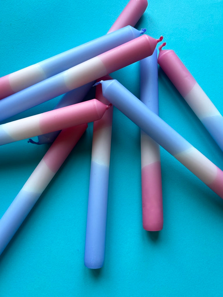 PASTEL BOUQUET Dip Dye Dinner Candles Trio