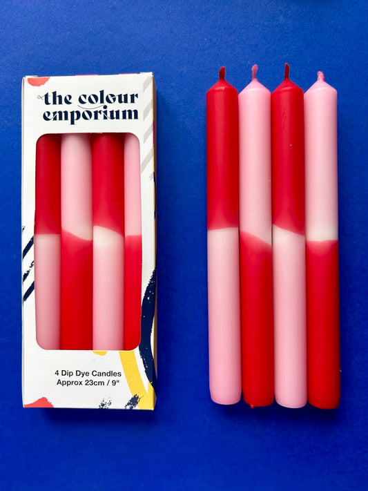 DAHLIA BEACH Dip Dye Dinner Candles set of 4