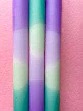 Load image into Gallery viewer, LAVENDER FIELDS Dip Dye Dinner Candle Trio
