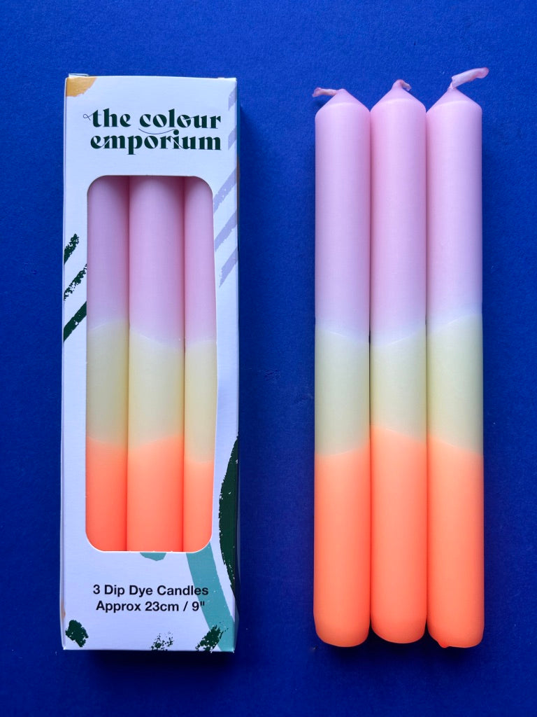 BUTTERCREAM PEONY - Dip Dye Dinner Candle Trio