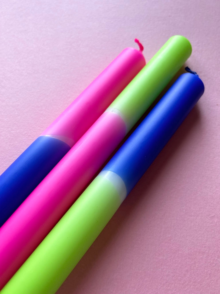 NEON SUIT - Dip Dye Dinner Candle Trio