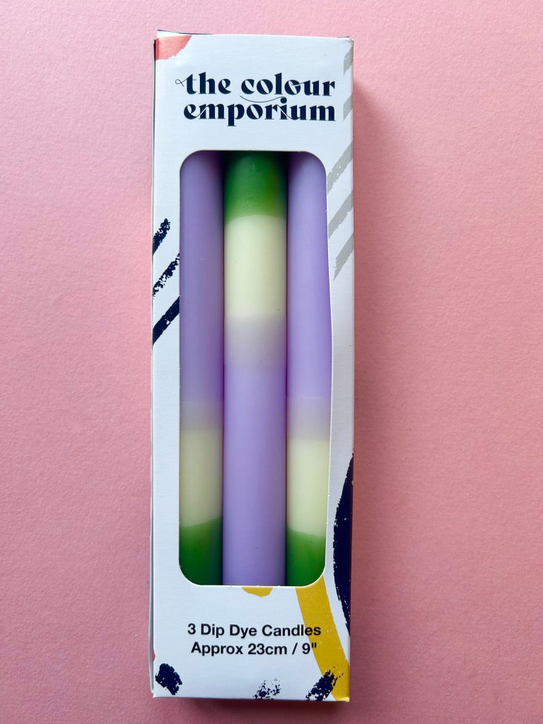 APPLE CRUMBLE Dip Dye Dinner Candle Trio
