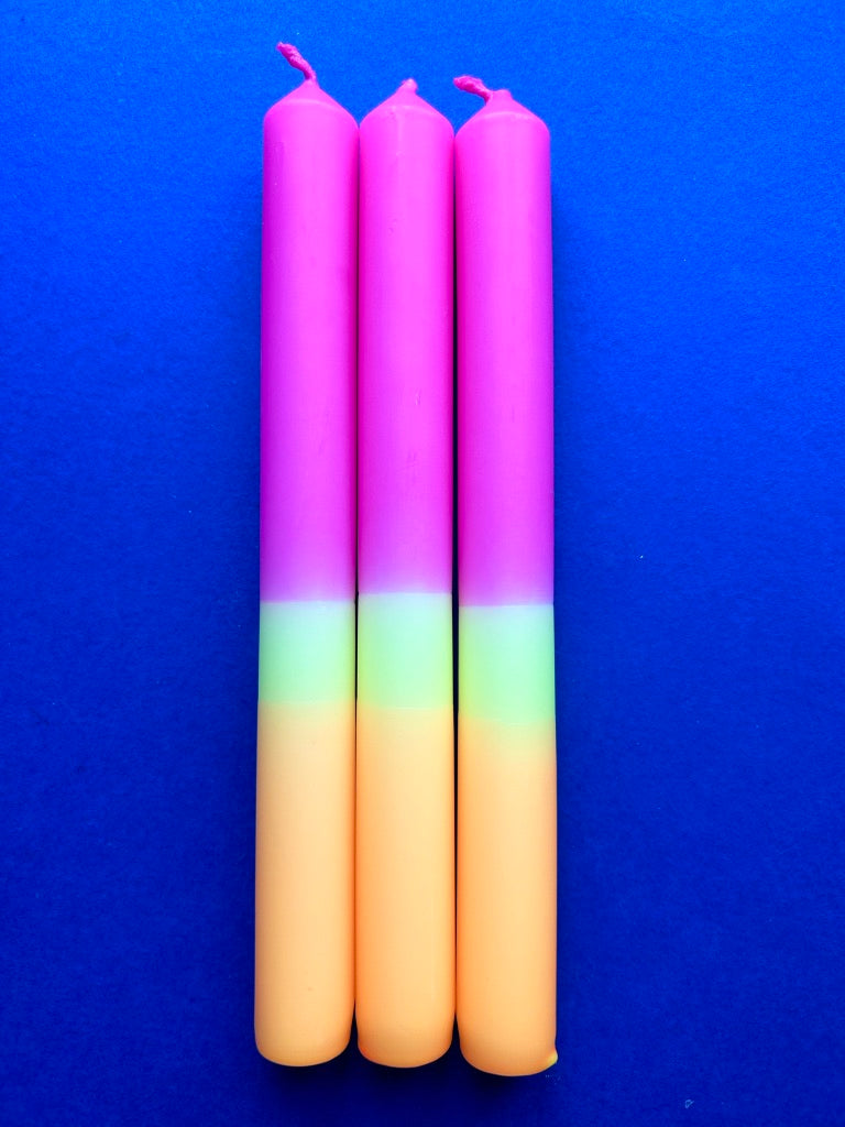 TEQUILA SUNSET - Dip Dye Dinner Candle Trio