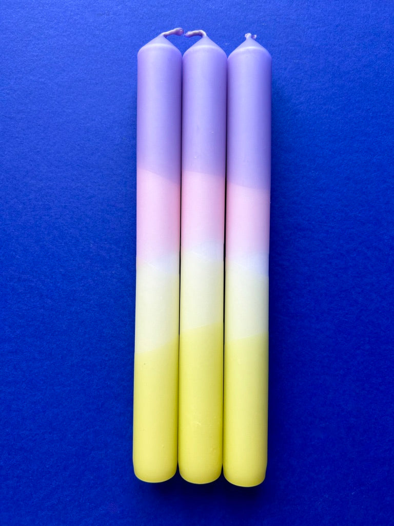 FRESH FLOWERS Dip Dye Dinner Candles Trio