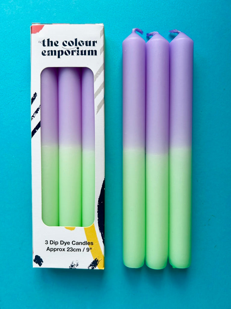 PASTEL PERFECT Dip Dye Dinner Candles Trio
