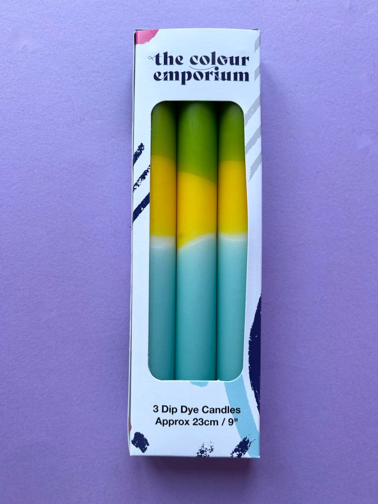TROPICS - Dip Dye Dinner Candle Trio