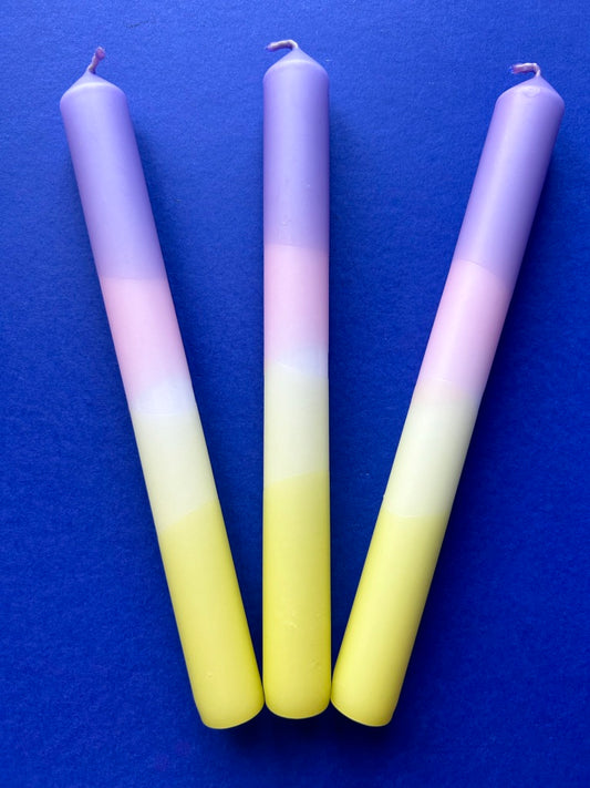 FRESH FLOWERS Dip Dye Dinner Candles Trio