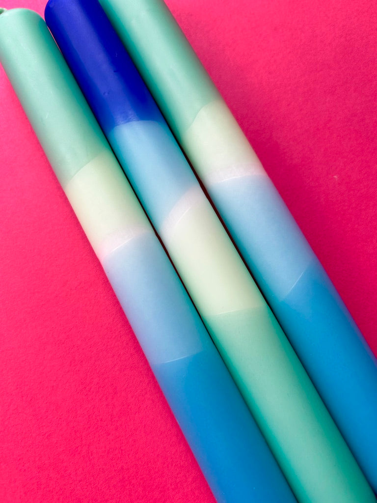 OCEAN BLUES Dip Die Dinner Candle Trio