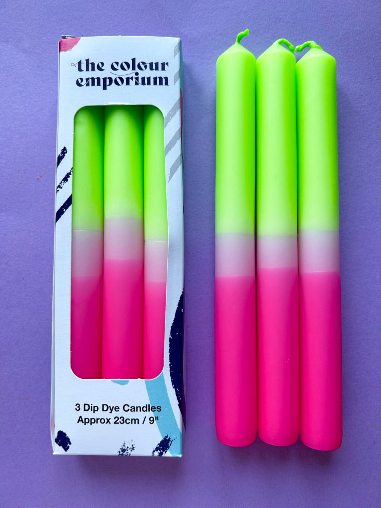 GLOW STICKS - Dip Dye Dinner Candle Trio