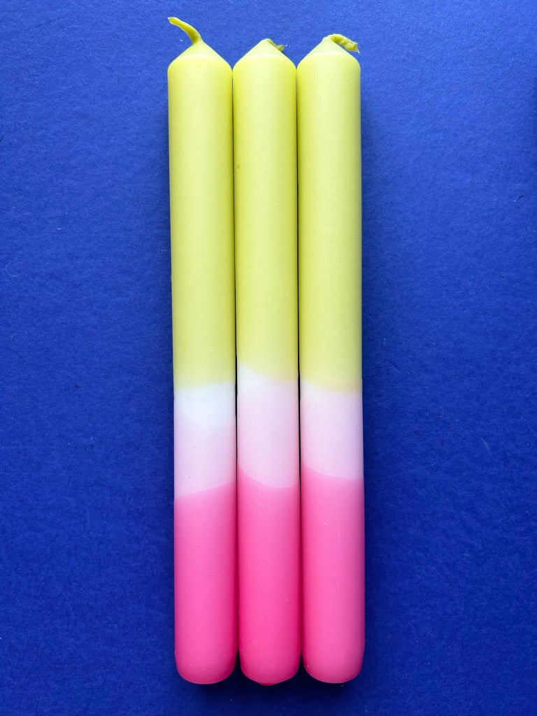 BUDDING BLOOMS Dip Dye Dinner Candles Trio