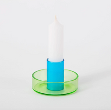 Load image into Gallery viewer, Duo Tone Glass Candle Holder
